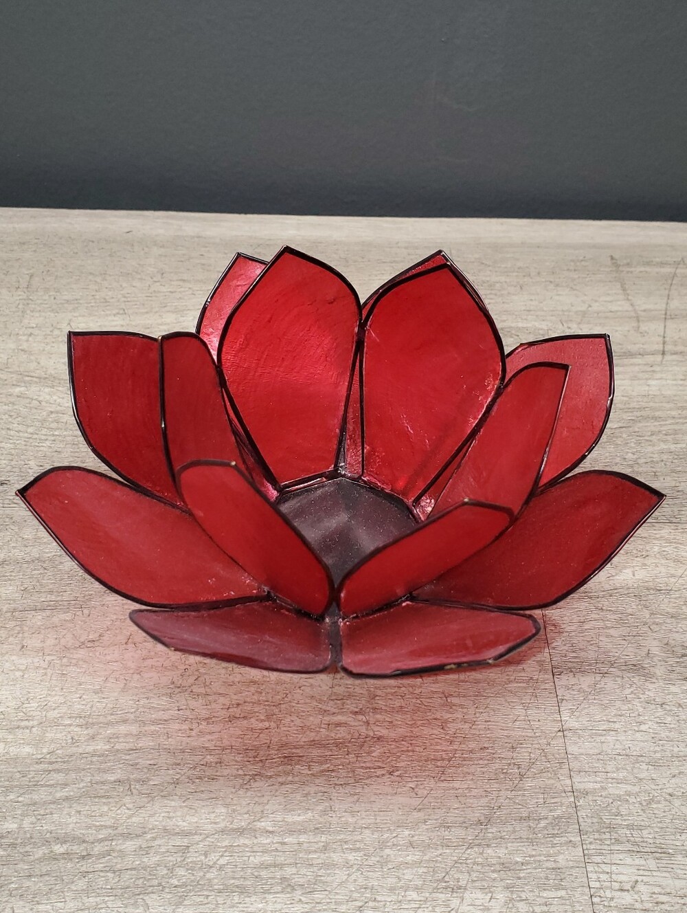 Red capiz shell tealight holder